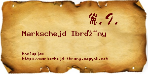 Markschejd Ibrány névjegykártya